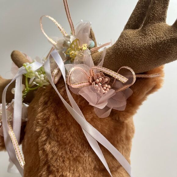 Deer Whimsical Plush Wall Mount with Floral Crown - Picture 12 of 15